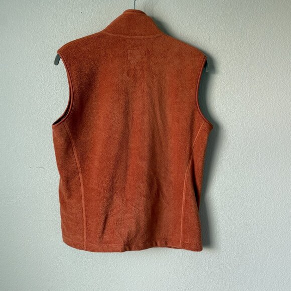 Horny Toad Womens Fleece Full Zip Vest Size M Orange Mock Neck Pockets Outdoors - Picture 2 of 12